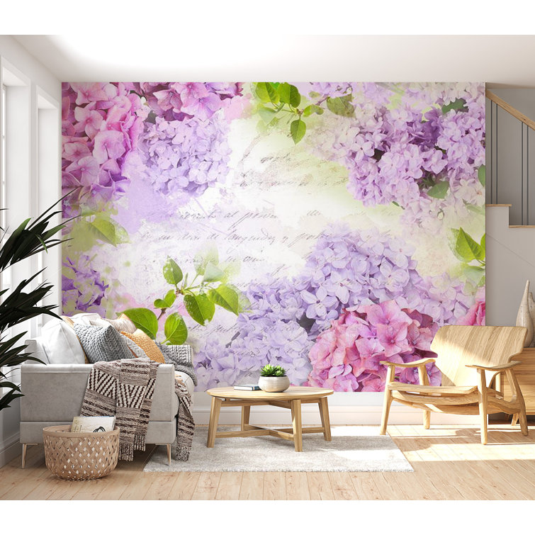 Wildon Home® Peel & Stick Floral Wall Mural Flowers In Lilac
